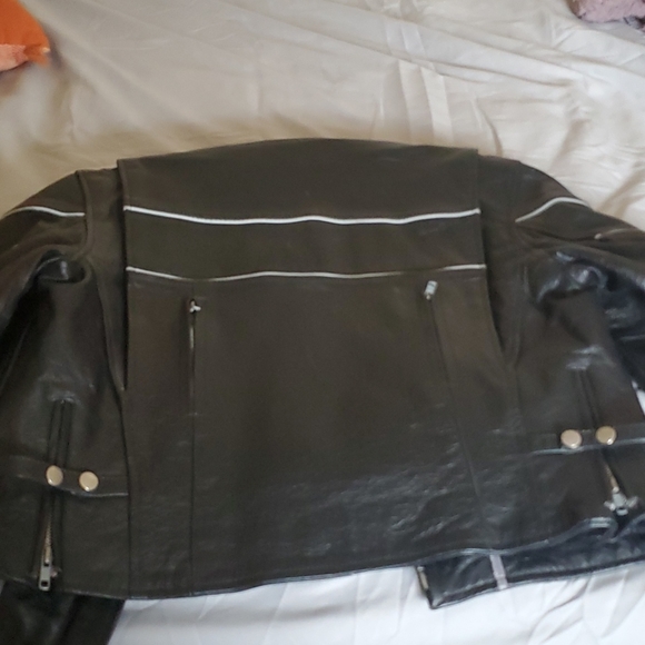 Like new- Unik Cafe racer style leather jacket sz 42 - Picture 7 of 11